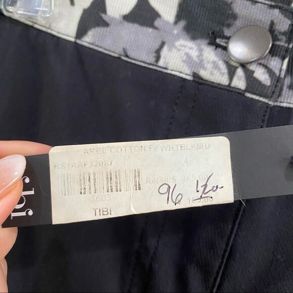 Tibi Arel Contrast Black White Slim Trousers Stretch Pants NWT Size 4 - Picture 4 of 9